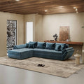 Colțar extensibil dumonde cu ladă de depozitare si sezut confortabil din spuma high-density, Loana XL Monolith Albastru 335x185 cm