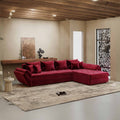 Colțar extensibil dumonde cu ladă de depozitare si sezut confortabil din spuma high-density, Loana XL Monolith Rosu II 335x185 cm