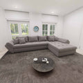 Colțar extensibil dumonde cu ladă de depozitare si sezut confortabil din spuma high-density, Loana XL Monte Gri 16 II 335x185 cm