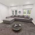 Colțar extensibil dumonde cu ladă de depozitare si sezut confortabil din spuma high-density, Loana XL Monte Gri 16 335x185 cm