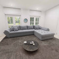 Colțar extensibil dumonde cu ladă de depozitare si sezut confortabil din spuma high-density, Loana XL Monte Gri 84 II 335x185 cm