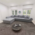 Colțar extensibil dumonde cu ladă de depozitare si sezut confortabil din spuma high-density, Loana XL Monte Gri 84 335x185 cm