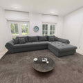 Colțar extensibil dumonde cu ladă de depozitare si sezut confortabil din spuma high-density, Loana XL Monte Gri 90 II 335x185 cm