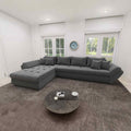 Colțar extensibil dumonde cu ladă de depozitare si sezut confortabil din spuma high-density, Loana XL Monte Gri 90 335x185 cm