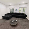 Colțar extensibil dumonde cu ladă de depozitare si sezut confortabil din spuma high-density, Loana XL Monte Negru 335x185 cm