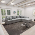Colțar extensibil dumonde cu ladă de depozitare si sezut confortabil din spuma high-density, Loana XL Quelle Gri 83 II 335x185 cm