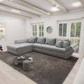 Colțar extensibil dumonde cu ladă de depozitare si sezut confortabil din spuma high-density, Loana XL Quelle Gri 83 335x185 cm