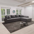 Colțar extensibil dumonde cu ladă de depozitare si sezut confortabil din spuma high-density, Loana XL Quelle Gri 92 II 335x185 cm