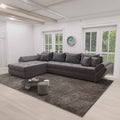 Colțar extensibil dumonde cu ladă de depozitare si sezut confortabil din spuma high-density, Loana XL Quelle Gri 92 335x185 cm