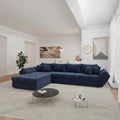 Colțar extensibil dumonde cu ladă de depozitare si sezut confortabil din spuma high-density, Loana XL Tilia Albastru 335x185 cm