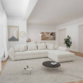 Colțar extensibil dumonde cu ladă de depozitare si sezut confortabil din spuma high-density, Loana XL Tilia Bej 01 II 335x185 cm