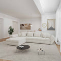 Colțar extensibil dumonde cu ladă de depozitare si sezut confortabil din spuma high-density, Loana XL Tilia Bej 01 335x185 cm