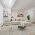 Colțar extensibil dumonde cu ladă de depozitare si sezut confortabil din spuma high-density, Loana XL Tilia Gri- Bej II 335x185 cm