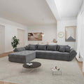 Colțar extensibil dumonde cu ladă de depozitare si sezut confortabil din spuma high-density, Loana XL Tilia Gri 90 335x185 cm