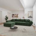 Colțar extensibil dumonde cu ladă de depozitare si sezut confortabil din spuma high-density, Loana XL Tilia Verde 335x185 cm