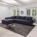 Colțar extensibil dumonde cu ladă de depozitare si sezut confortabil din spuma high-density, Loana XL Vibe Albastru 335x185 cm