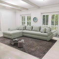Colțar extensibil dumonde cu ladă de depozitare si sezut confortabil din spuma high-density, Loana XL Vibe Mint 335x185 cm