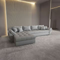 Colțar extensibil dumonde cu ladă de depozitare si sezut confortabil din spuma high-density, Loana XL Enjoy Gri 335x185 cm