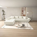 Colțar extensibil dumonde cu ladă de depozitare si sezut confortabil din spuma high-density, Loana XL Ambience Ivory 335x185 cm