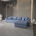 Colțar extensibil dumonde cu ladă de depozitare si sezut confortabil din spuma high-density, Loana XL Enjoy Albastru II 335x185 cm