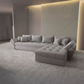 Colțar extensibil dumonde cu ladă de depozitare si sezut confortabil din spuma high-density, Loana XL Royal Gri II 335x185 cm