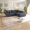 Colțar extensibil dumonde cu ladă de depozitare si sezut confortabil din spuma high-density, Loana Enjoy Antracit II 270x185 cm