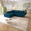 Colțar extensibil dumonde cu ladă de depozitare si sezut confortabil din spuma high-density, Loana Enjoy Petrol  270x185 cm
