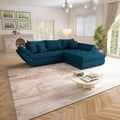 Colțar extensibil dumonde cu ladă de depozitare si sezut confortabil din spuma high-density, Loana Enjoy Petrol II 270x185 cm
