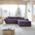 Colțar extensibil dumonde cu ladă de depozitare si sezut confortabil din spuma high-density, Loana Enjoy Lila II 270x185 cm
