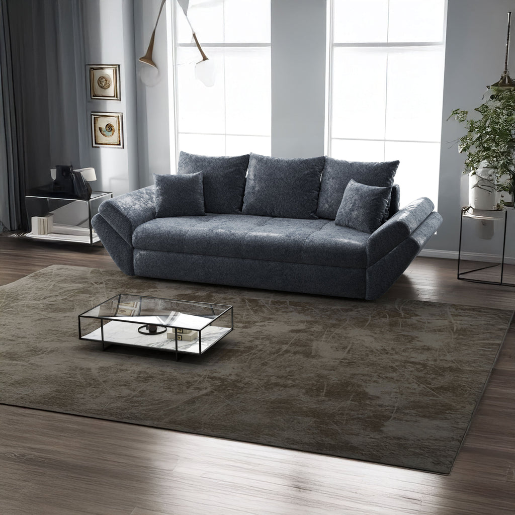 Canapea extensibilă dumonde cu ladă de depozitare si sezut confortabil din spuma high-density, Loana Euphoria Grafit 250x100 cm