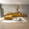 Colțar extensibil dumonde cu ladă de depozitare si sezut confortabil din spuma high-density, Loana XL Zoom Mustar 335x185 cm