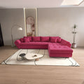 Colțar extensibil dumonde cu ladă de depozitare si sezut confortabil din spuma high-density, Loana XL Zoom Rosu II 335x185 cm