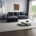 Colțar extensibil dumonde cu ladă de depozitare si sezut confortabil din spuma high-density, Malta Euphoria Grafit 235x185 cm