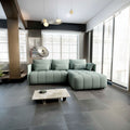 Colțar extensibil dumonde cu ladă de depozitare si sezut confortabil din spuma high-density, Malta Enjoy Mint II 235x185 cm