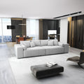 Canapea extensibilă dumonde cu ladă de depozitare si sezut confortabil din spuma high-density, Marbela Enjoy Grey XXL 295x100 cm