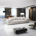 Canapea extensibilă dumonde cu ladă de depozitare si sezut confortabil din spuma high-density, Marbela Enjoy Beige XXL 295x100 cm