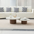 Set 2 mese dumonde picioare metalice si blat ceramic si blat MDF Nexo 60x60 cm