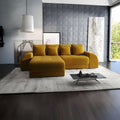 Colțar extensibil dumonde cu ladă de depozitare si sezut confortabil din spuma high-density, Verona Ambience Mustar 290x185 cm