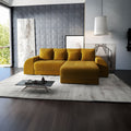 Colțar extensibil dumonde cu ladă de depozitare si sezut confortabil din spuma high-density, Verona Ambience Mustar II 290x185 cm