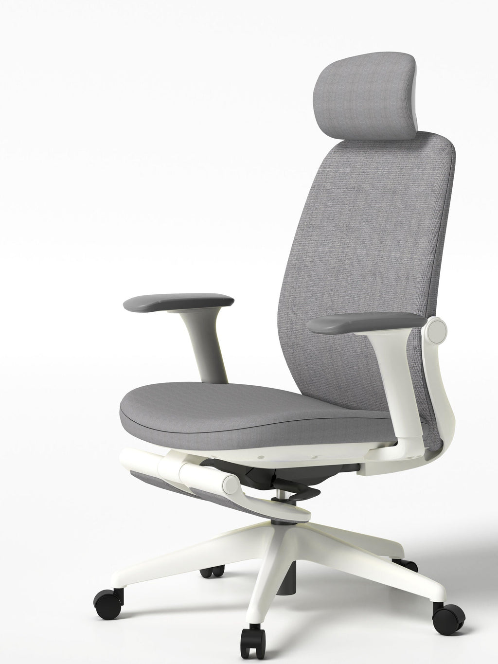Scaun ergonomic profesional modern Senda dumonde, tetiera reglabila 2D, cotiere reglabile 3D ultra moi, mecanism multifunctional inclinare/blocare, suport picioare, gri