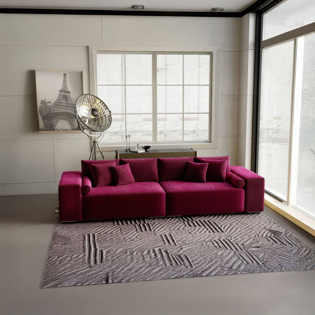 Canapea extensibilă dumonde cu ladă de depozitare si sezut confortabil din spuma high-density, Marbela Zoom Red XXL 295x100 cm