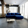 Colțar extensibil dumonde cu ladă de depozitare si sezut confortabil din spuma high-density, Malta Royal Blue II 235x185 cm