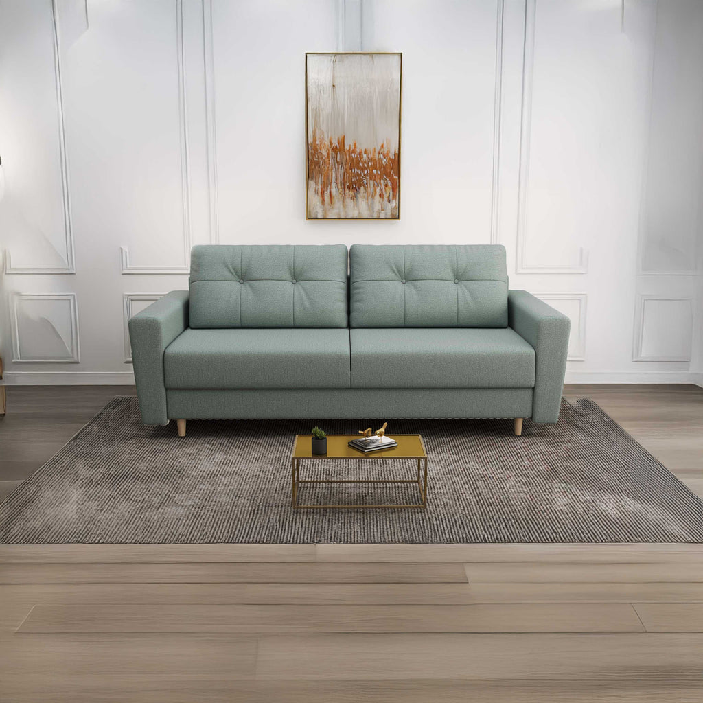 Canapea extensibilă dumonde cu ladă de depozitare si sezut confortabil din spuma high-density, Summer Enjoy Mint 225x100 cm