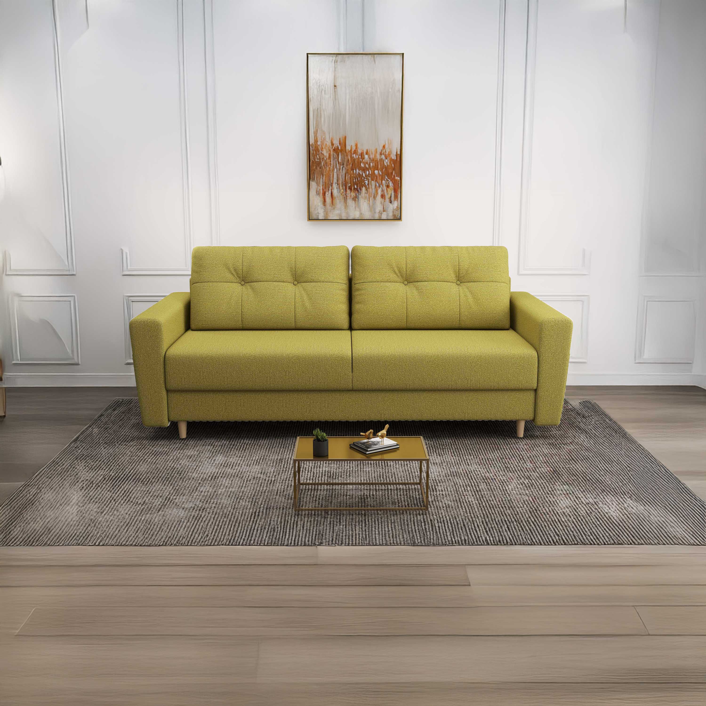 Canapea extensibilă dumonde cu ladă de depozitare si sezut confortabil din spuma high-density, Summer Enjoy Verde 225x100 cm