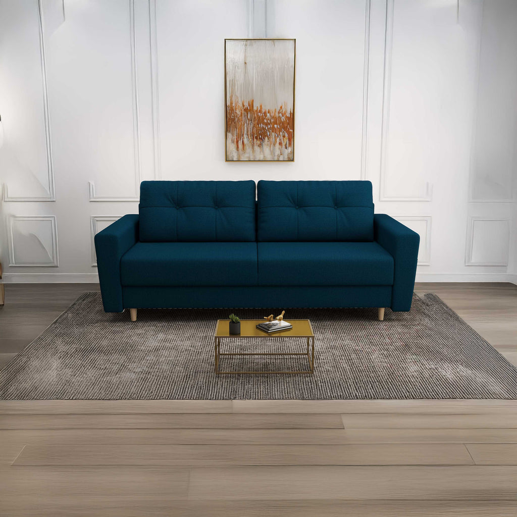 Canapea extensibilă dumonde cu ladă de depozitare si sezut confortabil din spuma high-density, Summer Enjoy Petrol 225x100 cm