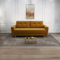 Canapea extensibilă dumonde cu ladă de depozitare si sezut confortabil din spuma high-density, Summer Ambience Mustar 225x100 cm