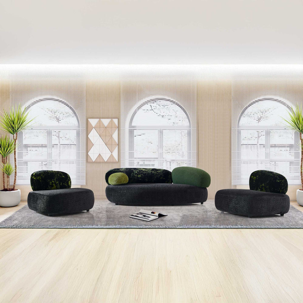 Set canapea dumonde + 2 fotolii cu sezut confortabil din spuma high-density Serene 220x 134 cm