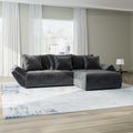 Colțar extensibil dumonde cu ladă de depozitare si sezut confortabil din spuma high-density, Berlin Madagaskar 280x185 cm II