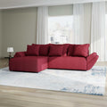 Colțar extensibil dumonde cu ladă de depozitare si sezut confortabil din spuma high-density, Berlin Enjoy Rosu 280x185 cm