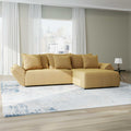Colțar extensibil dumonde cu ladă de depozitare si sezut confortabil din spuma high-density, Berlin Royal Galben Mustar 280x185 cm II